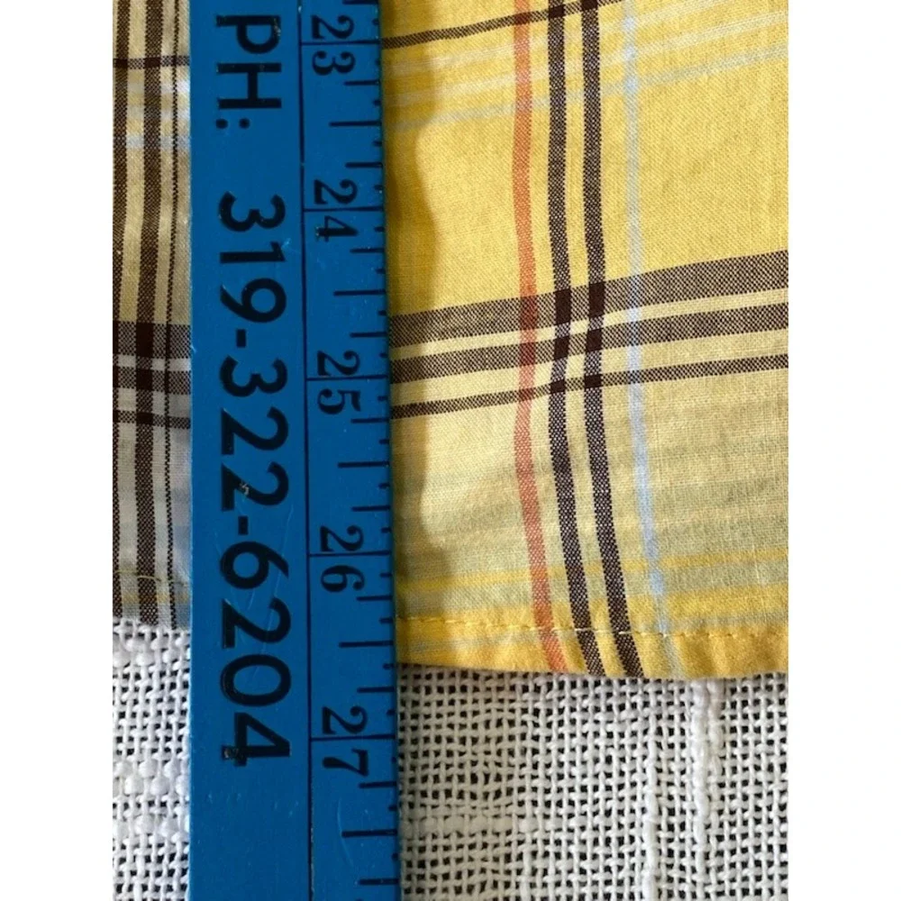 Urban Pipeline Plaid Shirt Yellow‎ Button Up Short Sleeve NWT XL Boys